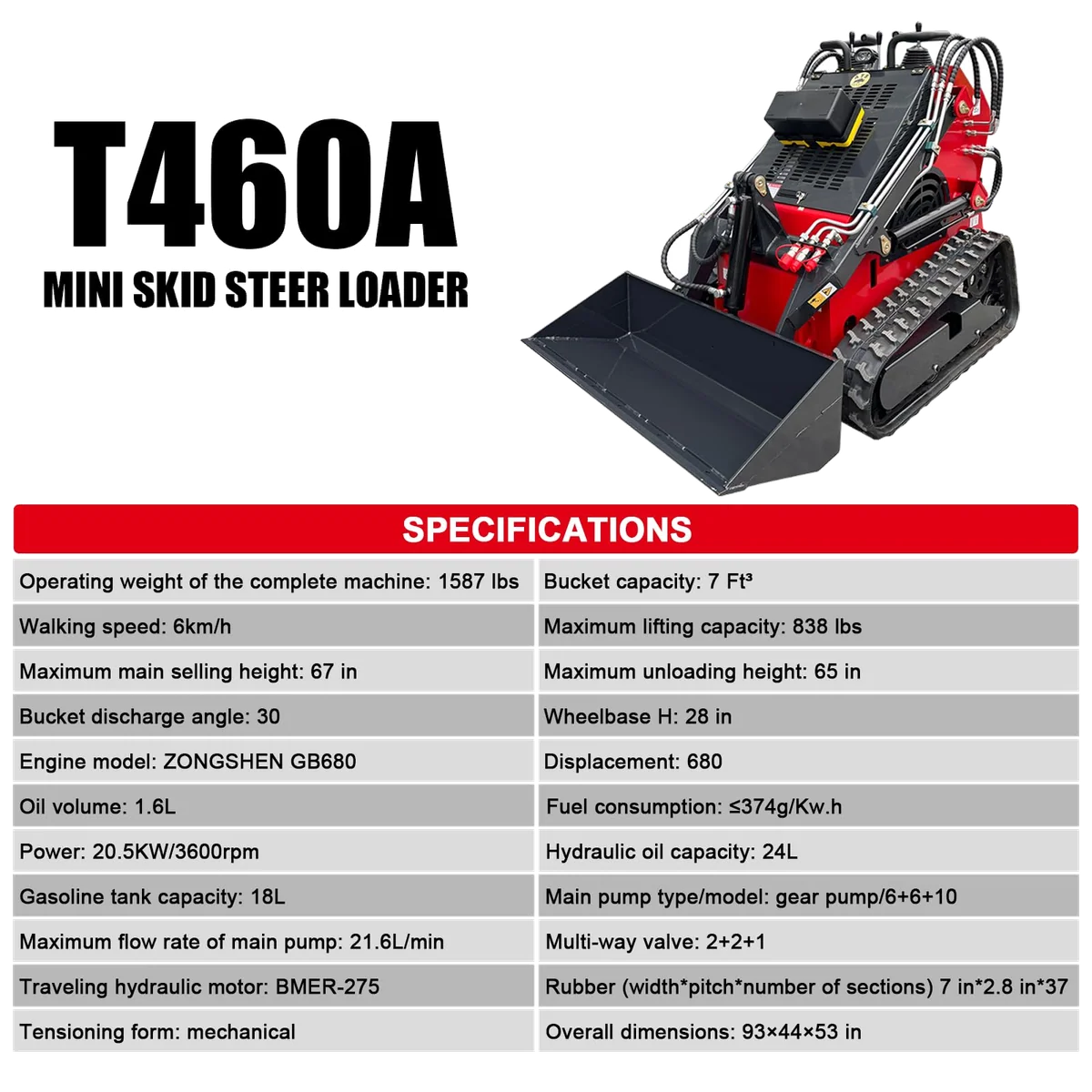 Mini Skid Steer T460A 23HP, view 2