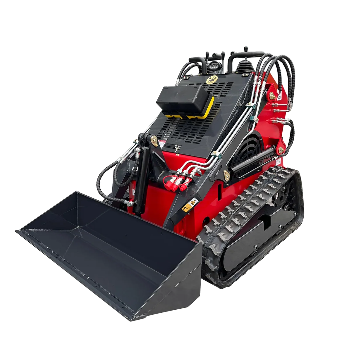 Mini Skid Steer T460A 23HP ZSGB680 Gas Engine with 840 Lbs Lifting Capacity, 60" Dumping Height, Hydraulic Guided Drive, Air-Cooled Engine Three-Pump Hydraulic System (red)