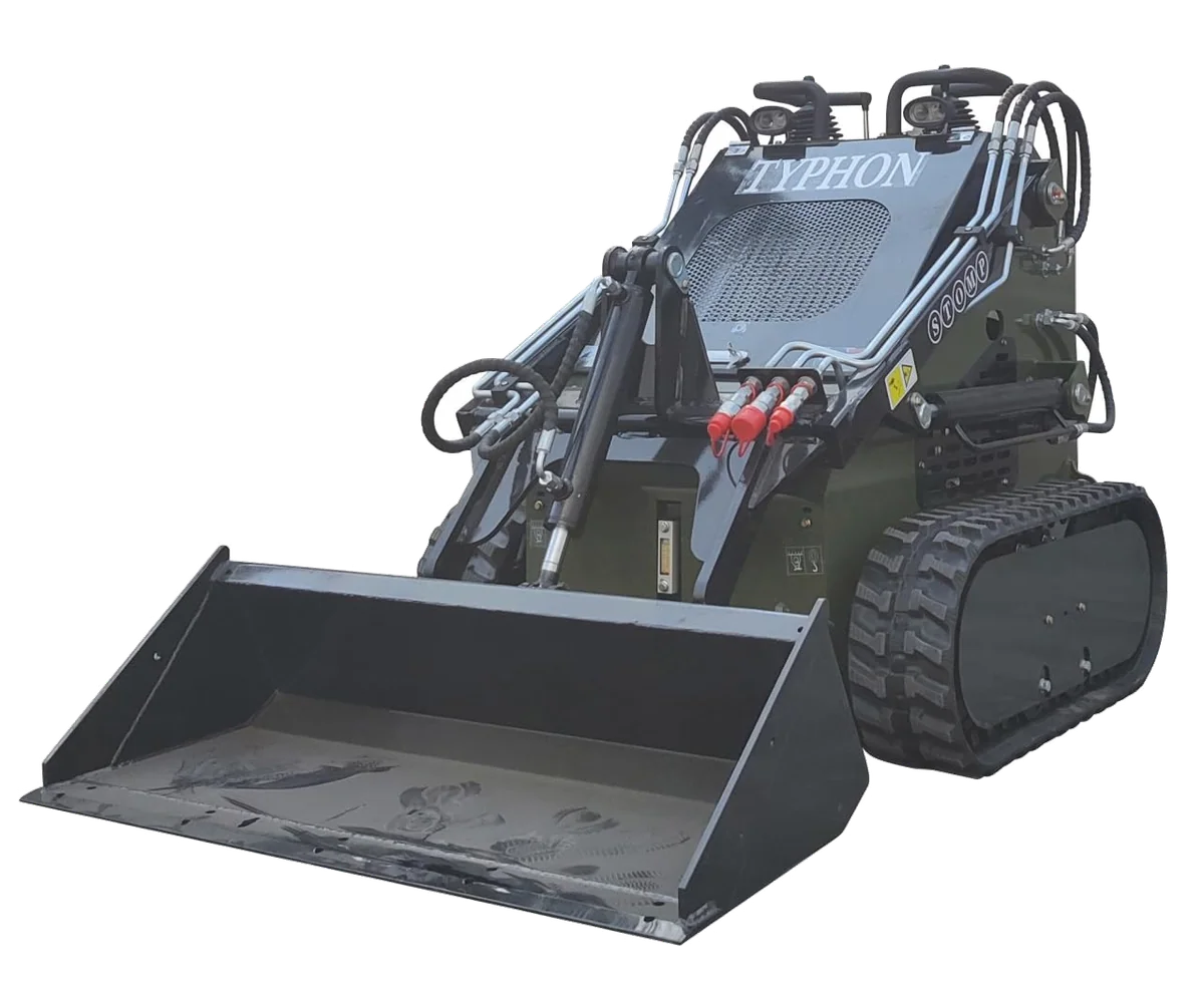 TYPHON STOMP 2,000lbs Tracked Mini Skid Steer 22.1HP Gas EPA GX690 Engine USA for digging, bull-dozing, drilling, augering, trenching, trench-grinding